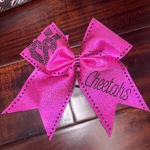 Pink cheer athletics cheetahs ca bow